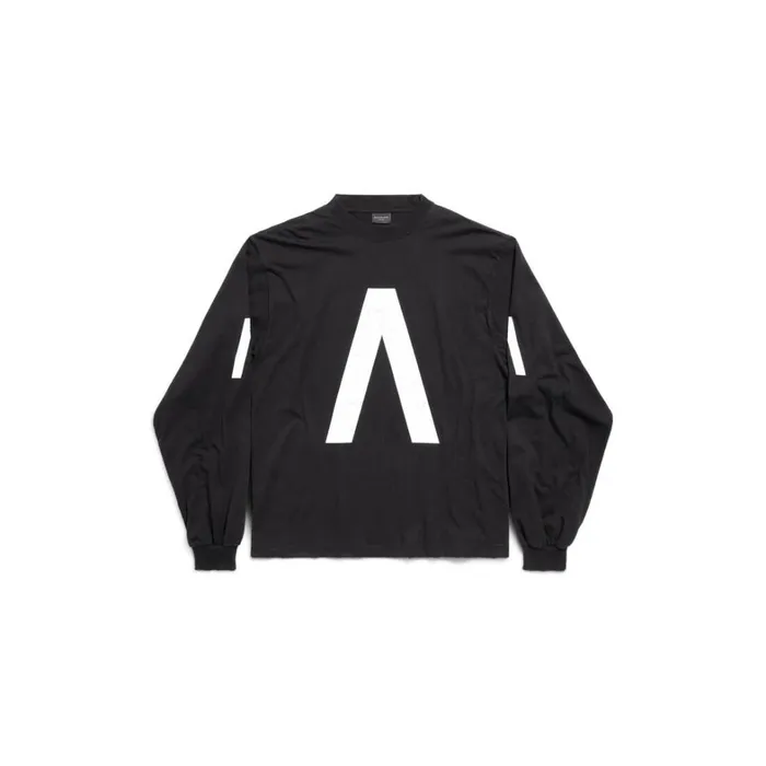 WomenMen Tshirts Balenciaga Balenciaga Music Archive Series Connected Long Sleeve Tshirt Medium Fit In Blackwhite
