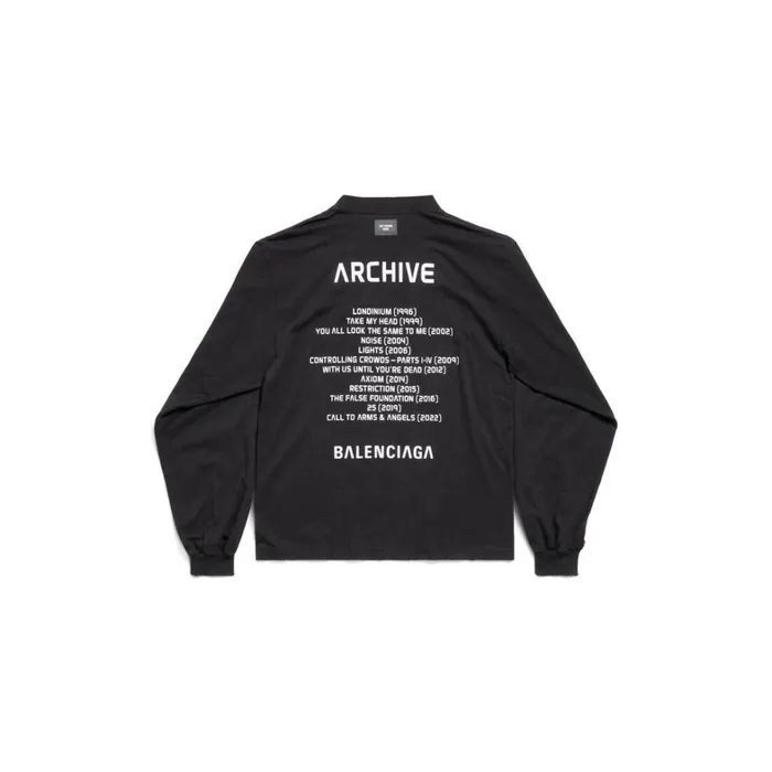 WomenMen Tshirts Balenciaga Balenciaga Music Archive Series Connected Long Sleeve Tshirt Medium Fit In Blackwhite