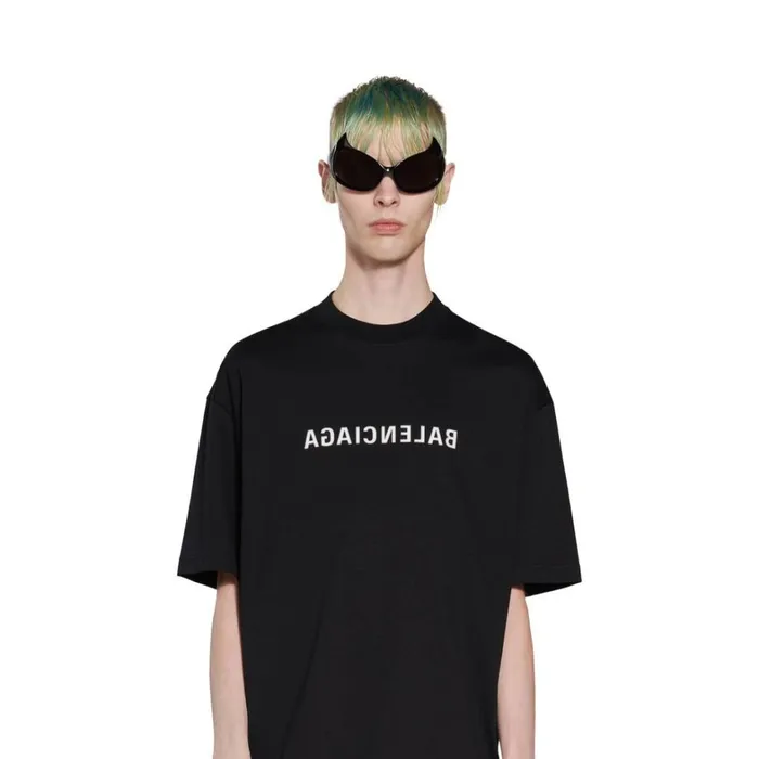 WomenMen Tshirts Balenciaga Mirror Balenciaga Tshirt Medium Fit In Black