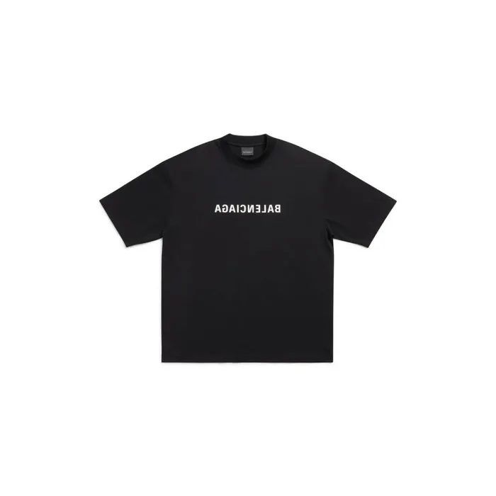 WomenMen Tshirts Balenciaga Mirror Balenciaga Tshirt Medium Fit In Black