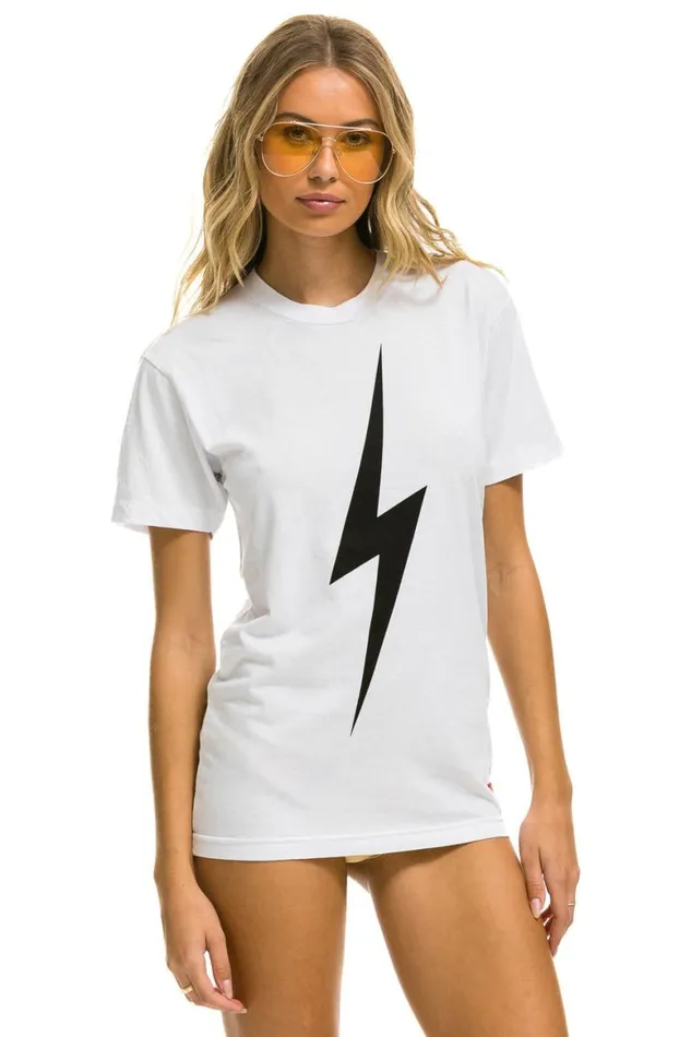 WomenMen Tees Aviator Nation Bolt Tee 8211 White