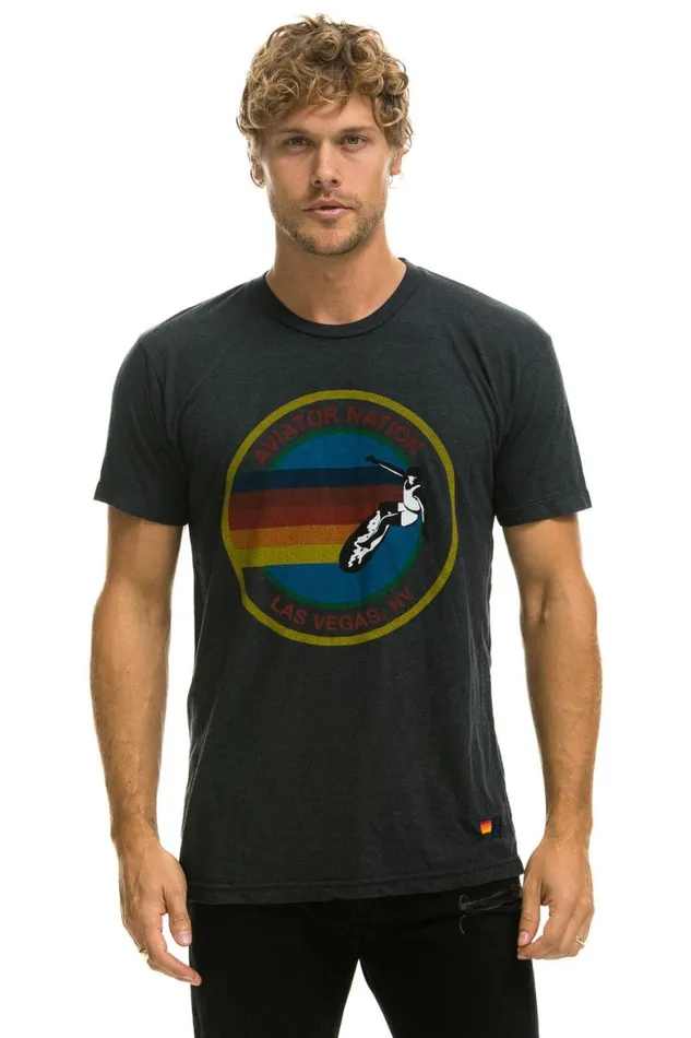 WomenMen Tees Aviator Nation Las Vegas Tee 8211 Charcoal