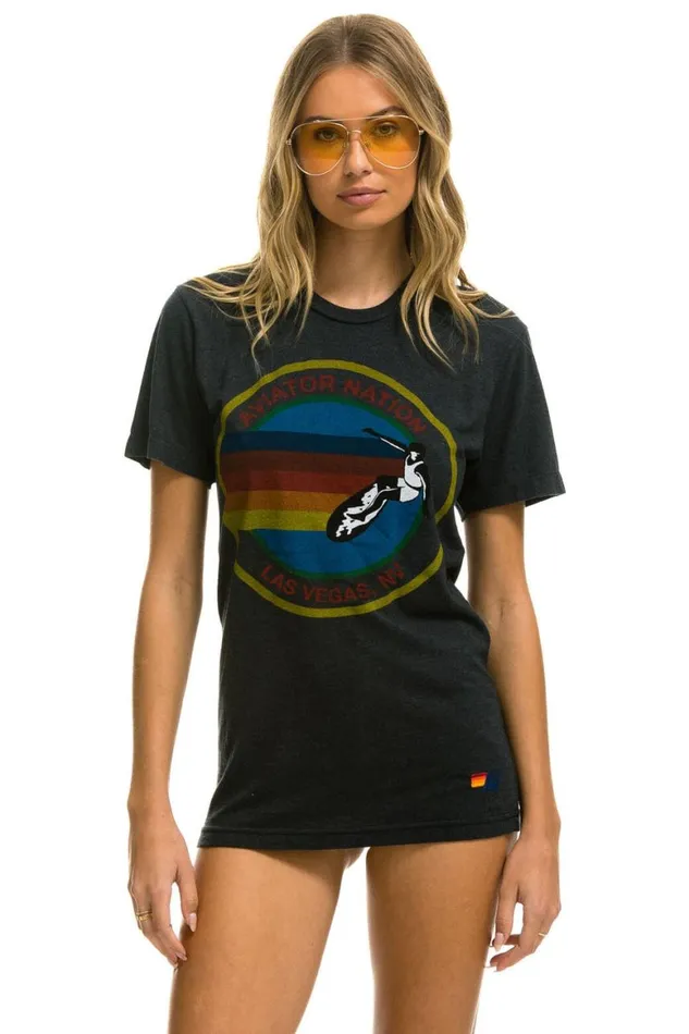 WomenMen Tees Aviator Nation Las Vegas Tee 8211 Charcoal