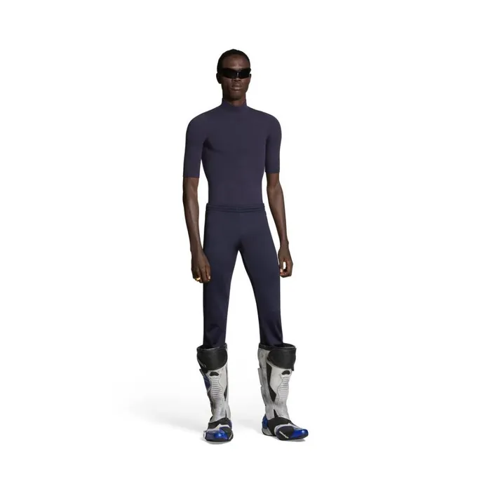 WomenMen Trousers Balenciaga Lowwaist Fitted Trousers In Navy Blue