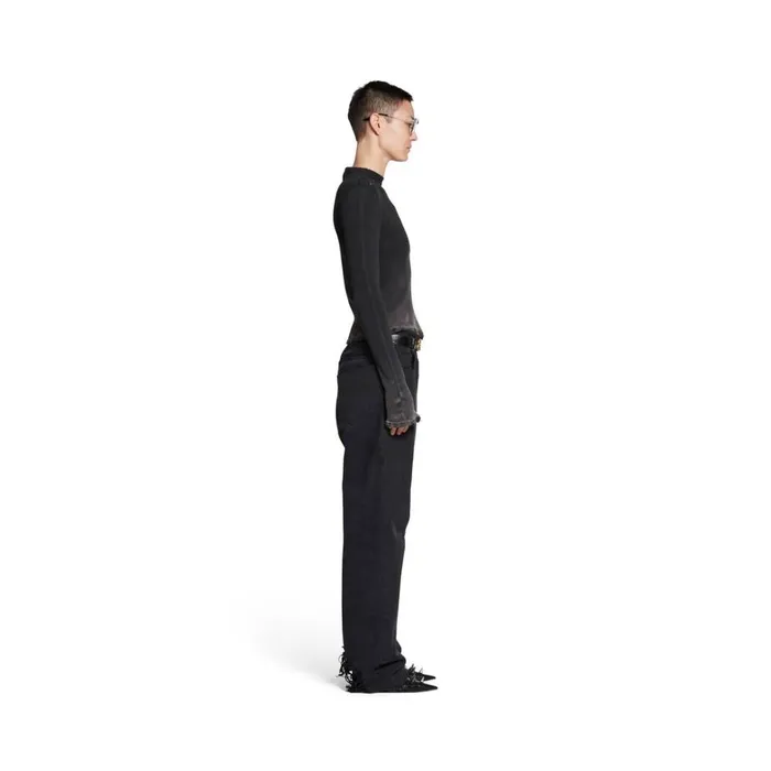 WomenMen Trousers Balenciaga Medium Fit Trousers In Black