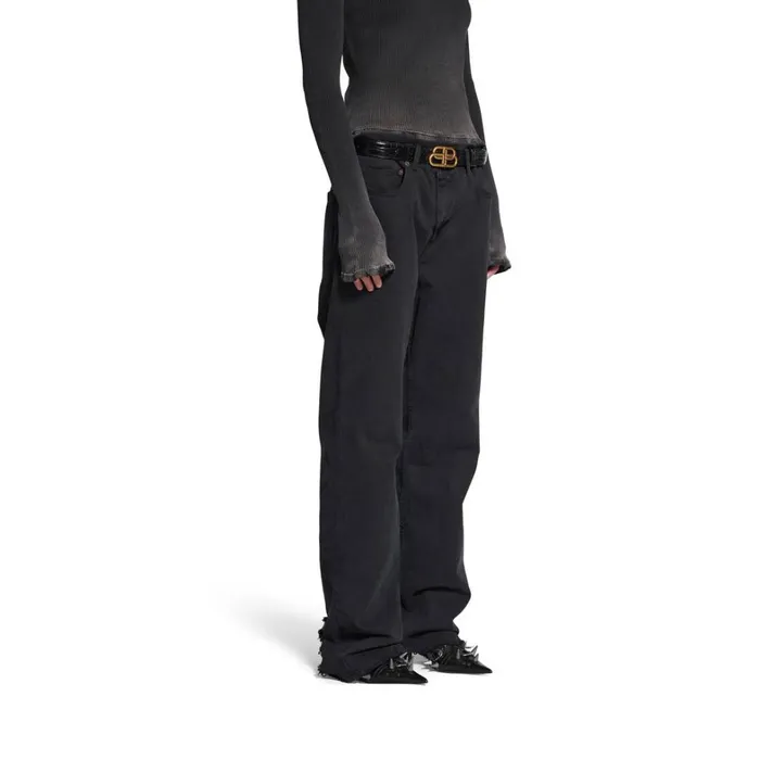 WomenMen Trousers Balenciaga Medium Fit Trousers In Black