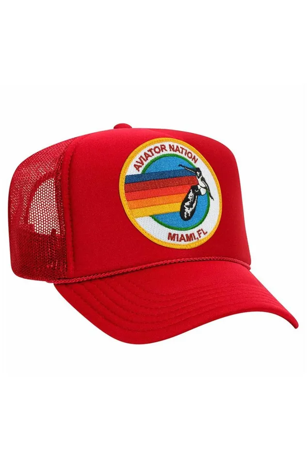 WomenMen Trucker Hats Aviator Nation Miami Trucker Hat