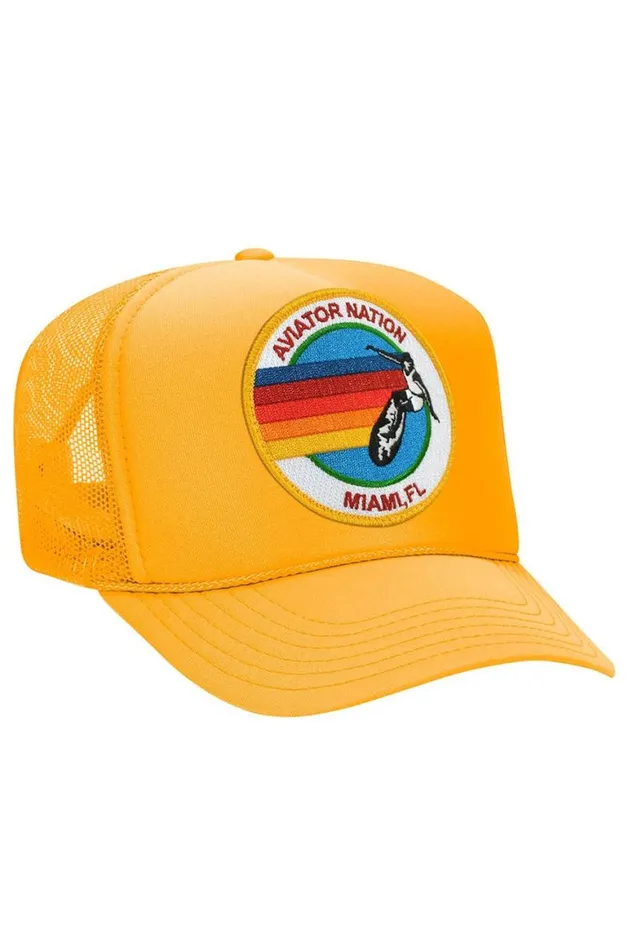 WomenMen Trucker Hats Aviator Nation Miami Trucker Hat