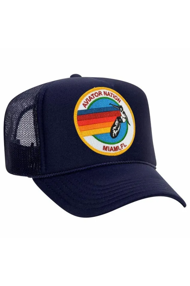 WomenMen Trucker Hats Aviator Nation Miami Trucker Hat
