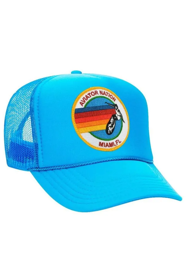 WomenMen Trucker Hats Aviator Nation Miami Trucker Hat