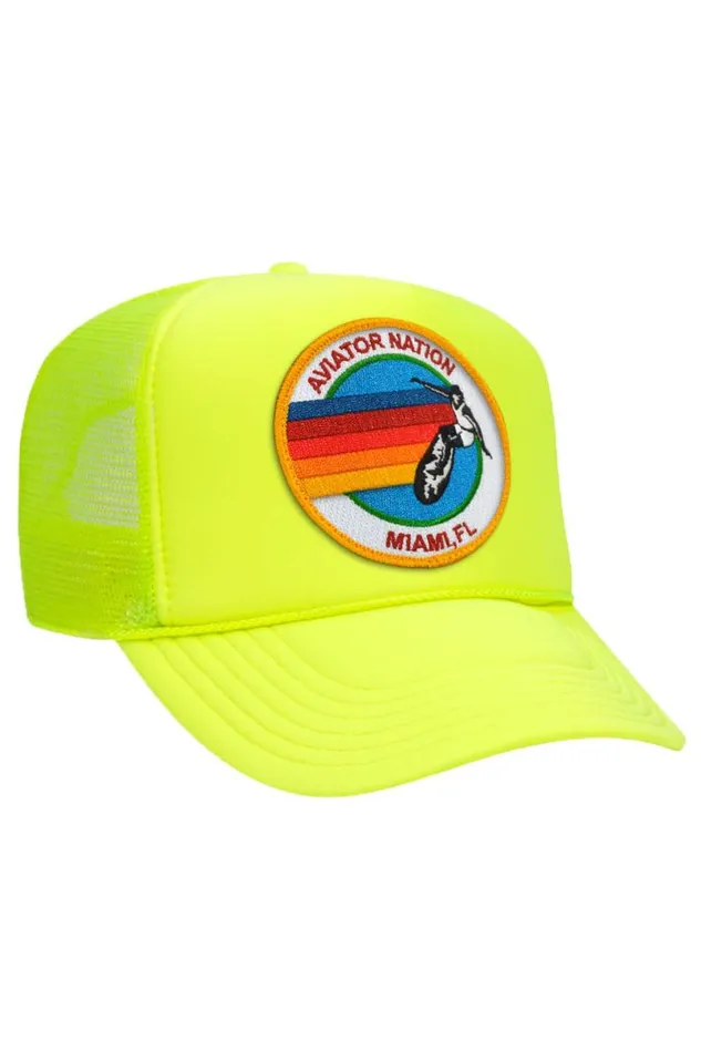 WomenMen Trucker Hats Aviator Nation Miami Trucker Hat