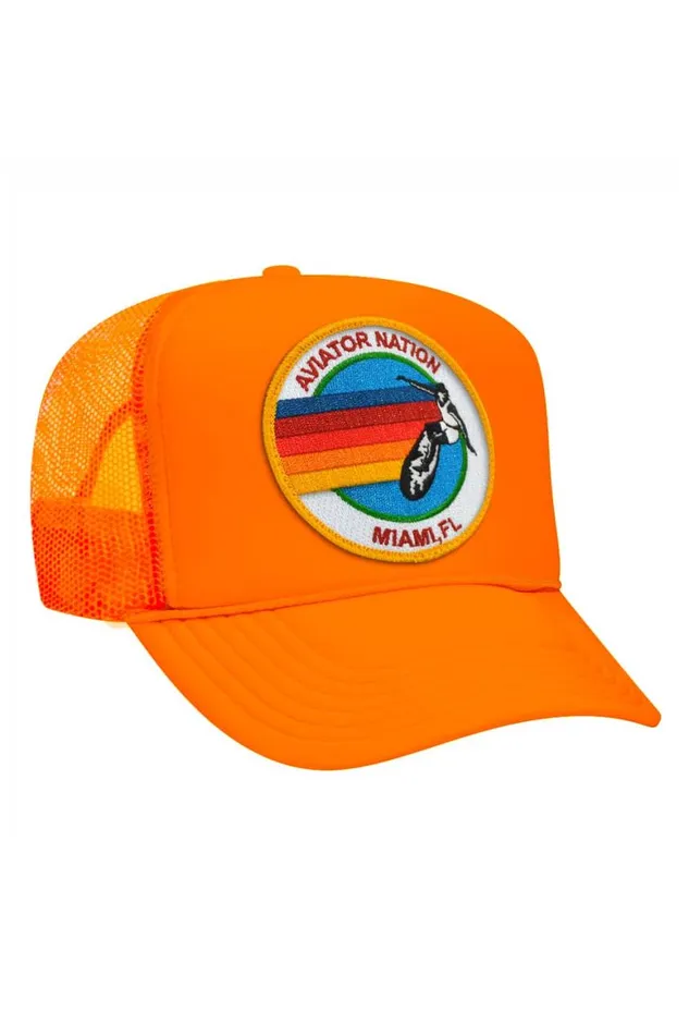 WomenMen Trucker Hats Aviator Nation Miami Trucker Hat