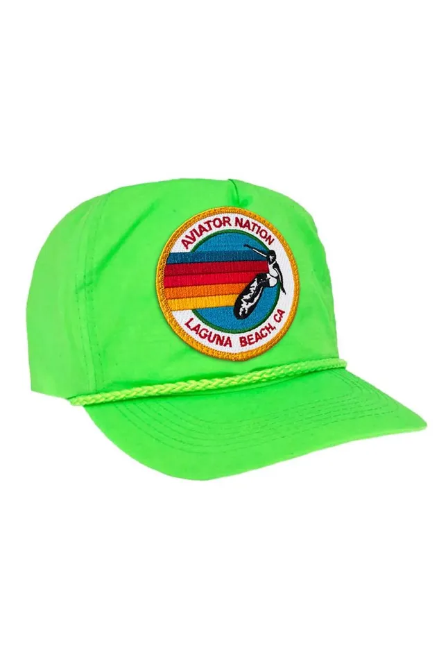 WomenMen Trucker Hats Aviator Nation Signature Laguna Beach Vintage Nylon Trucker Hat