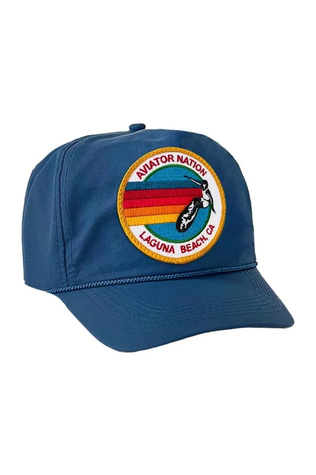 WomenMen Trucker Hats Aviator Nation Signature Laguna Beach Vintage Nylon Trucker Hat