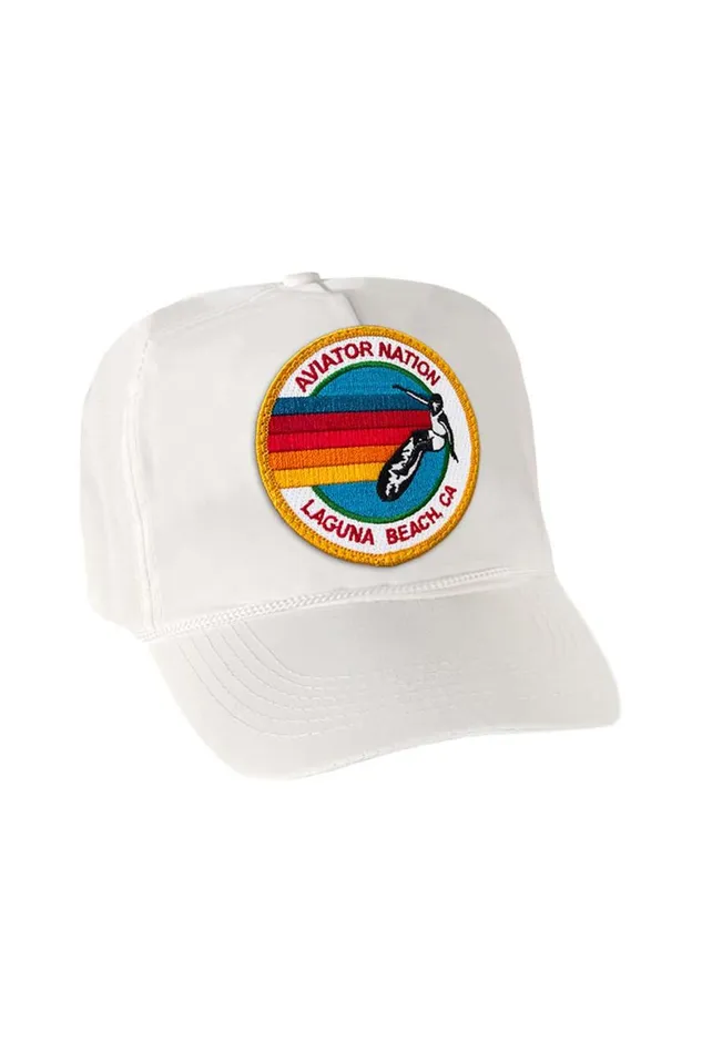 WomenMen Trucker Hats Aviator Nation Signature Laguna Beach Vintage Nylon Trucker Hat