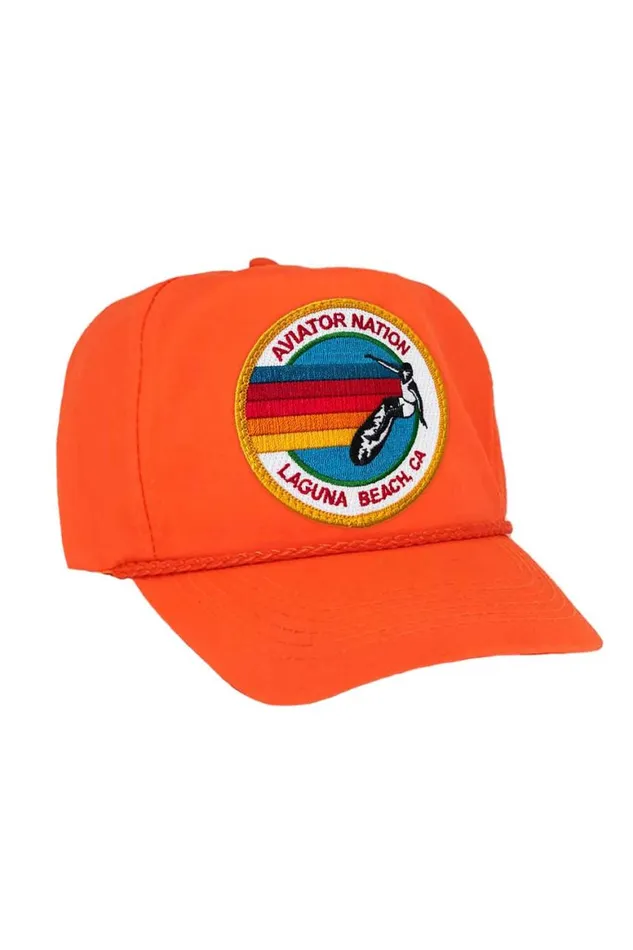 WomenMen Trucker Hats Aviator Nation Signature Laguna Beach Vintage Nylon Trucker Hat