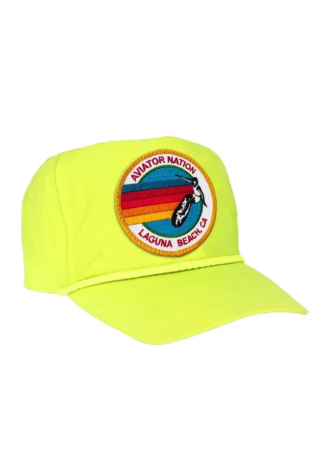WomenMen Trucker Hats Aviator Nation Signature Laguna Beach Vintage Nylon Trucker Hat