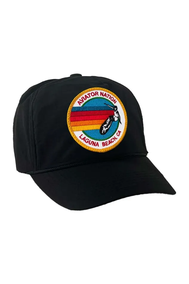 WomenMen Trucker Hats Aviator Nation Signature Laguna Beach Vintage Nylon Trucker Hat
