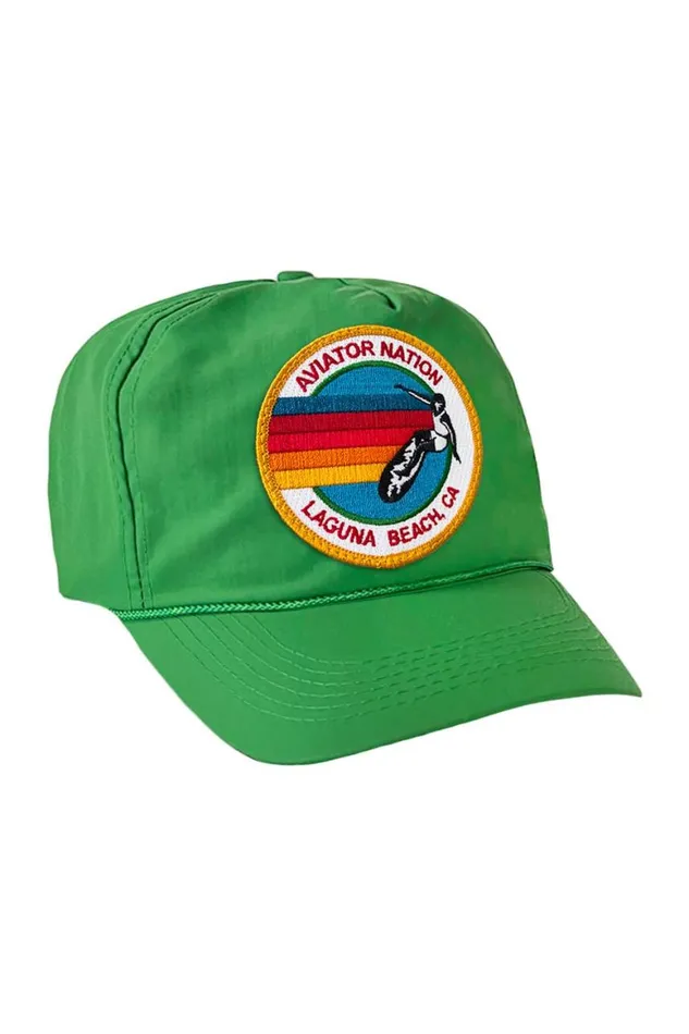 WomenMen Trucker Hats Aviator Nation Signature Laguna Beach Vintage Nylon Trucker Hat