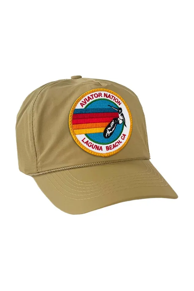 WomenMen Trucker Hats Aviator Nation Signature Laguna Beach Vintage Nylon Trucker Hat