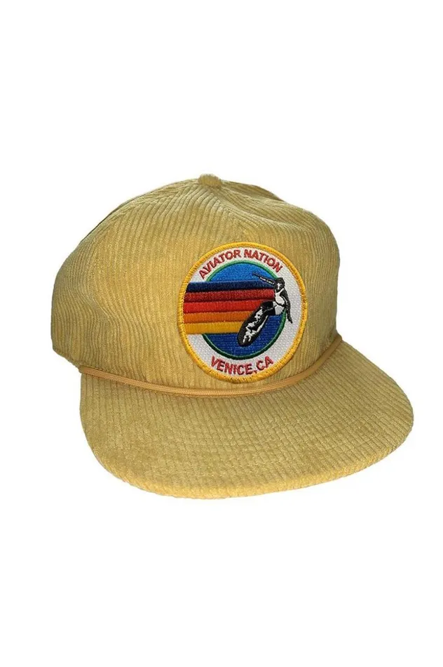 WomenMen Trucker Hats Aviator Nation Signature Venice 8211 Vintage Corduroy Trucker Hat