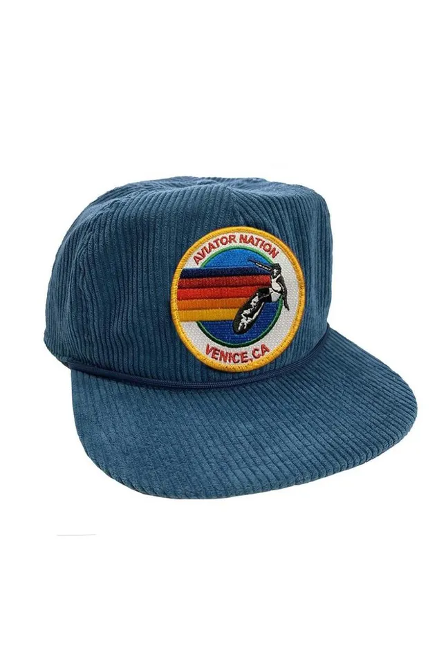 WomenMen Trucker Hats Aviator Nation Signature Venice 8211 Vintage Corduroy Trucker Hat