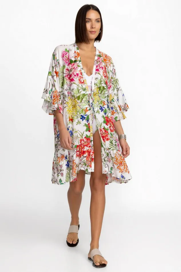 Women METALLI GIORNO RUFFLE KIMONO Metalli Giorno Johnny Was Swim and Resort
