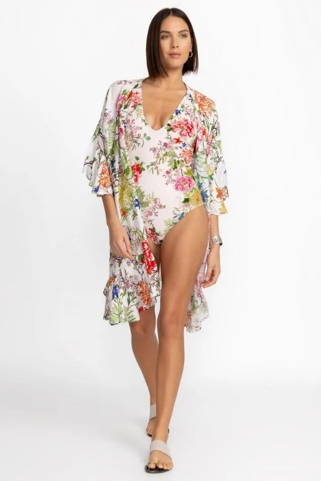 Women METALLI GIORNO RUFFLE KIMONO Metalli Giorno Johnny Was Swim and Resort Women METALLI GIORNO RUFFLE KIMONO Metalli Giorno Johnny Was Swim and Resort