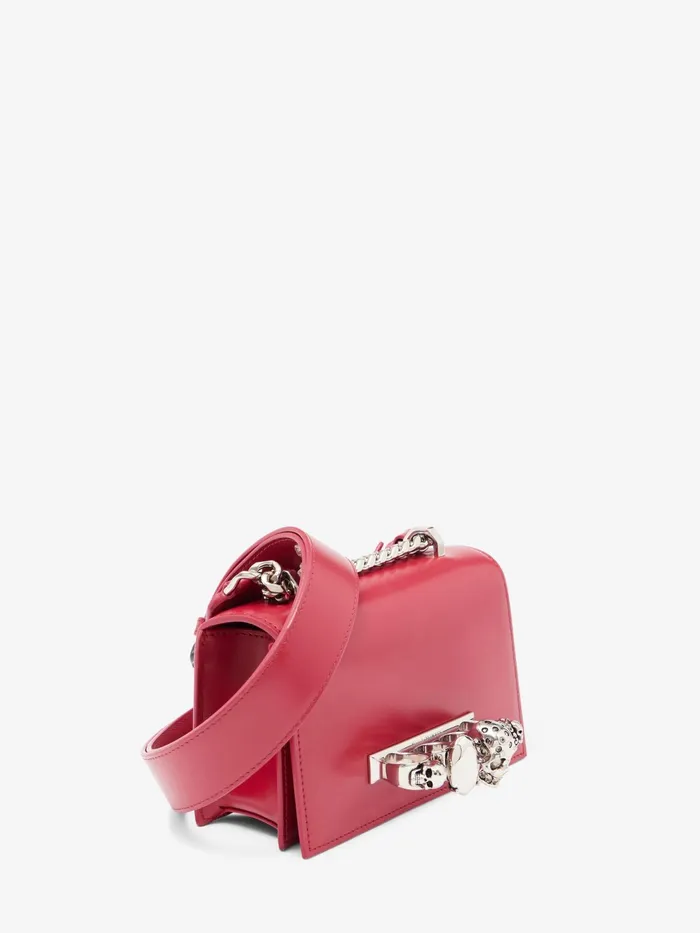Women Mini Bags Alexander McQueen The Biker Mini Jewelled Satchel Lipstick Red