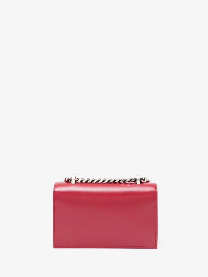 Women Mini Bags Alexander McQueen The Biker Mini Jewelled Satchel Lipstick Red