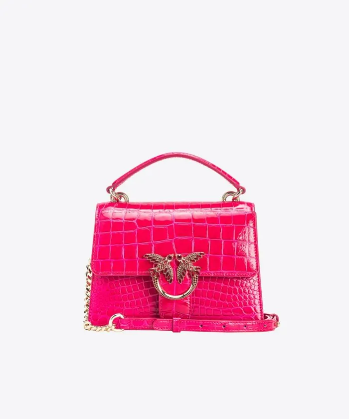 Women Mini Bags Pinko PINKO Galleria Mini Love Bag One Top Handle Light In Shiny Crocprint Leather Pinko Pinklightgold Women Mini Bags Pinko PINKO Galleria Mini Love Bag One Top Handle Light In Shiny Crocprint Leather Pinko Pinklightgold
