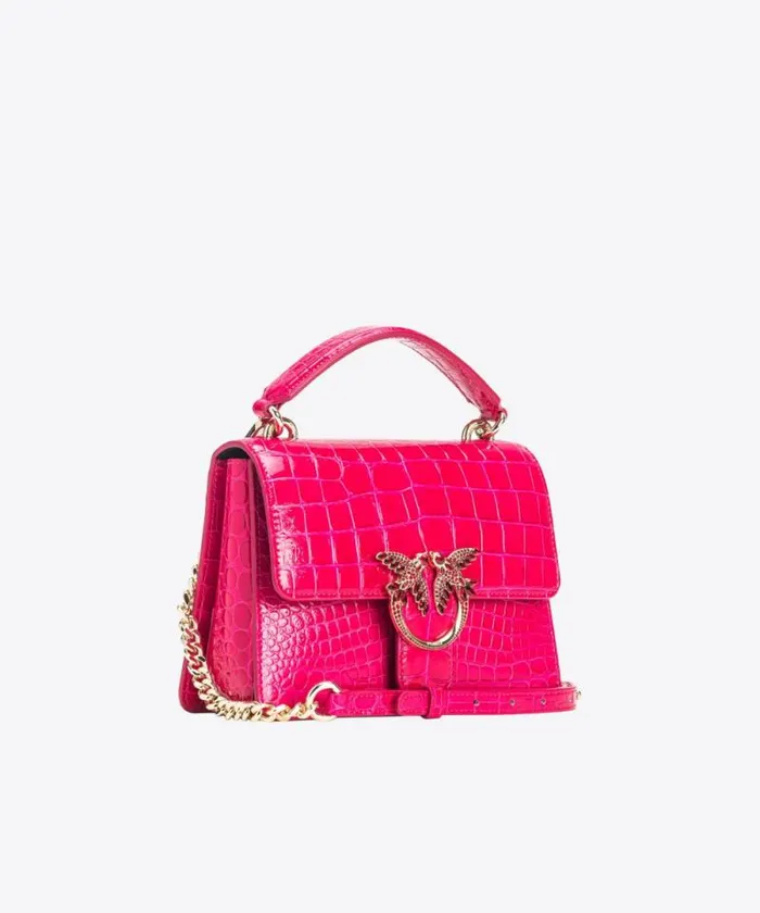 Women Mini Bags Pinko PINKO Galleria Mini Love Bag One Top Handle Light In Shiny Crocprint Leather Pinko Pinklightgold Women Mini Bags Pinko PINKO Galleria Mini Love Bag One Top Handle Light In Shiny Crocprint Leather Pinko Pinklightgold