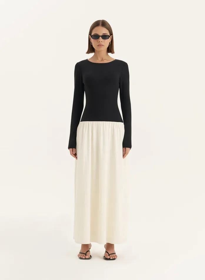 Women Monochrome Contrast Long Sleeve Maxi Dress Rosie 4th and Reckless Dresses Women Monochrome Contrast Long Sleeve Maxi Dress Rosie 4th and Reckless Dresses
