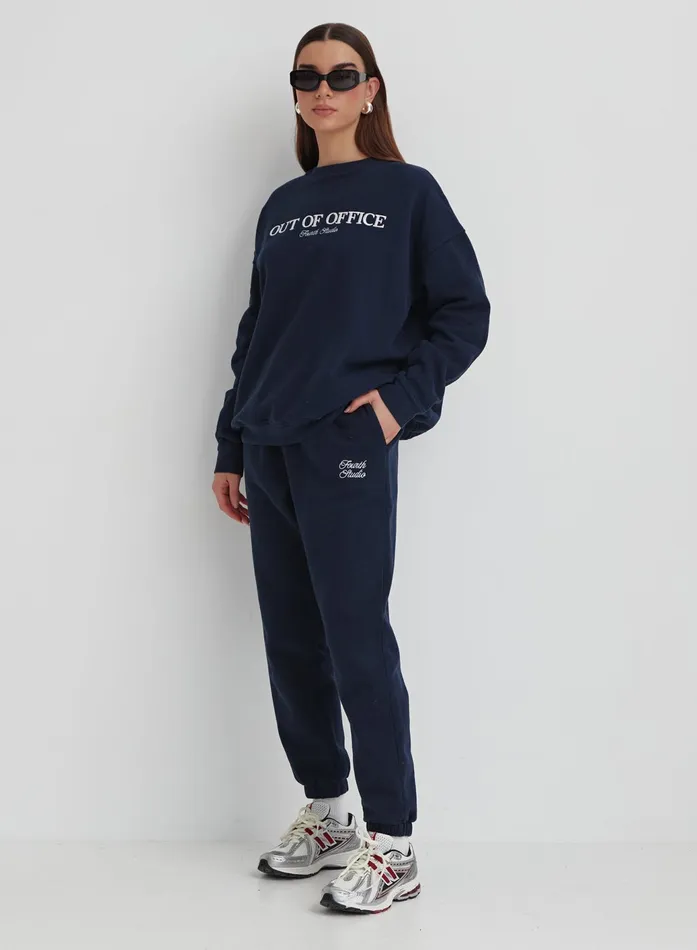 Women Navy Fourth Studio Branded Cuffed Jogger Parker 4th and Reckless Athleisure Women Navy Fourth Studio Branded Cuffed Jogger Parker 4th and Reckless Athleisure