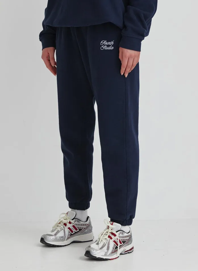Women Navy Fourth Studio Branded Cuffed Jogger Parker 4th and Reckless Athleisure