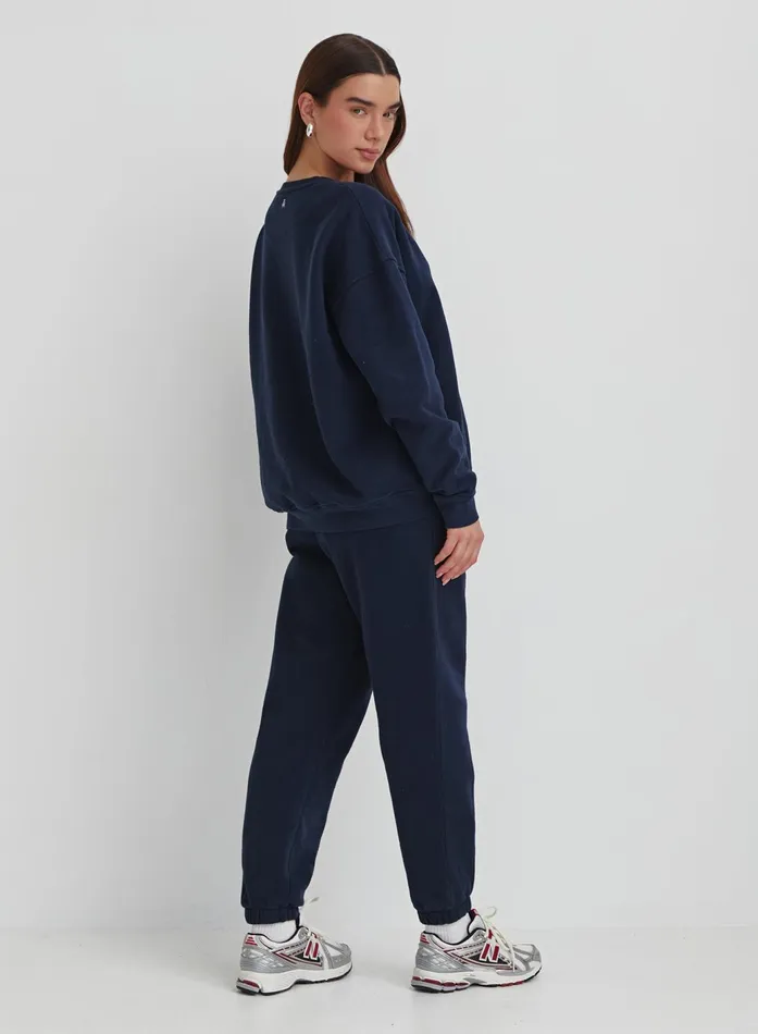 Women Navy Fourth Studio Branded Cuffed Jogger Parker 4th and Reckless Athleisure