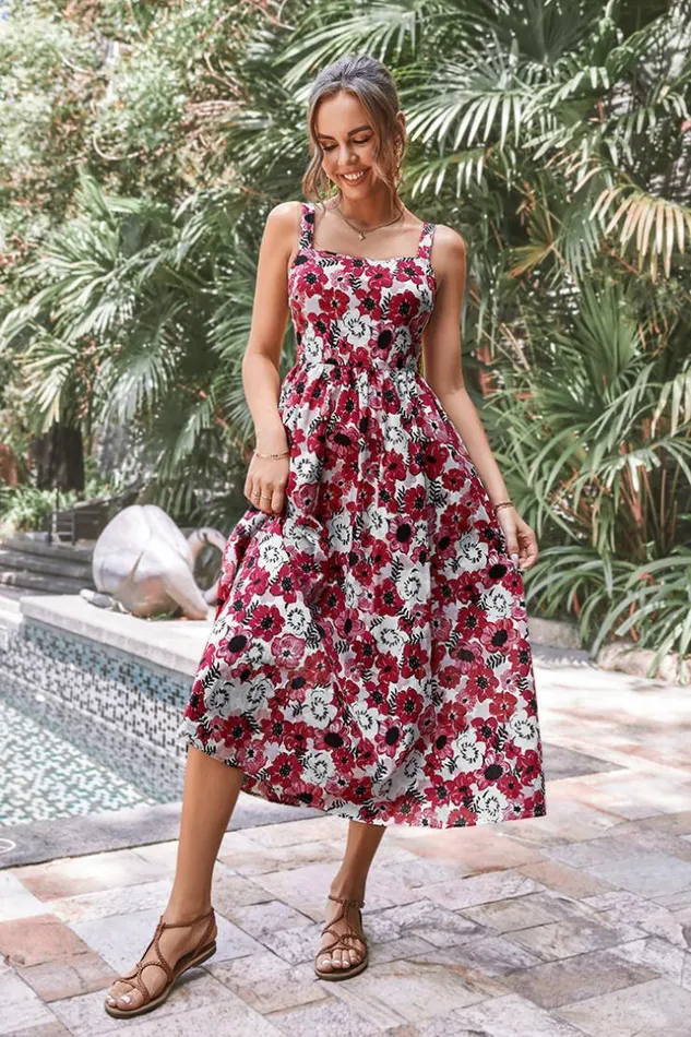 Women New In Dresses Cupshe Clarette Square Neck Ruching AShape Dress Multicolor