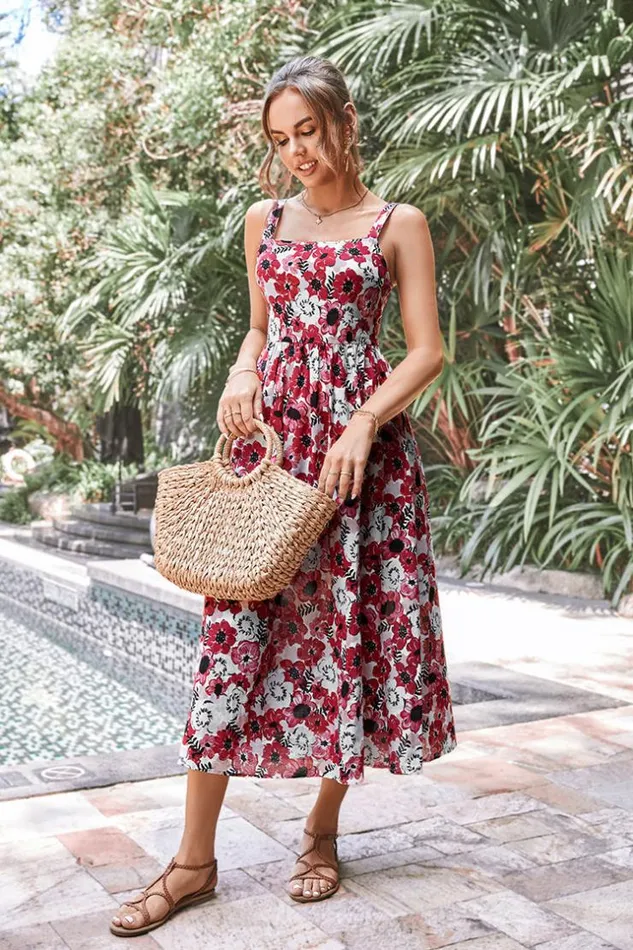Women New In Dresses Cupshe Clarette Square Neck Ruching AShape Dress Multicolor