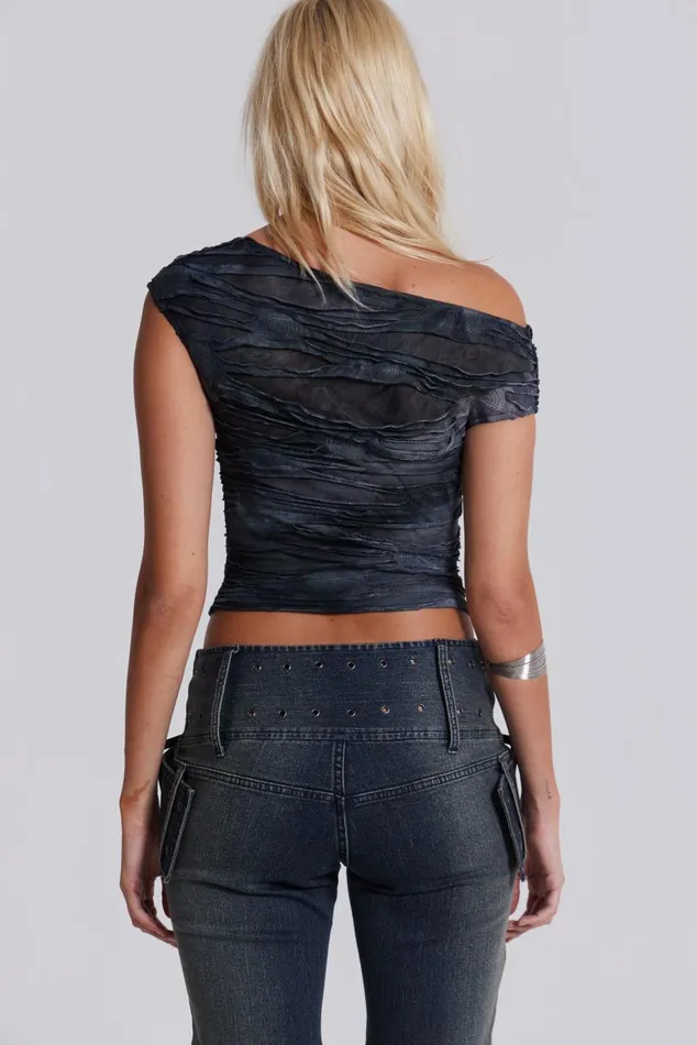 Women Off The Shoulder Ripped Top Jaded London Crop Tops