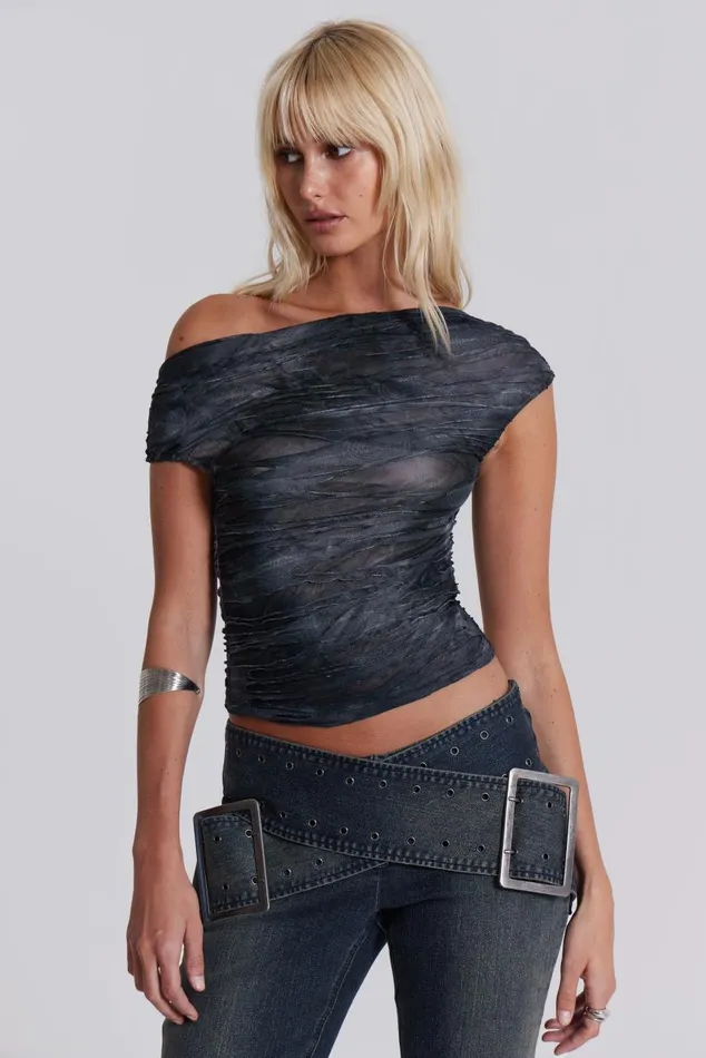 Women Off The Shoulder Ripped Top Jaded London Crop Tops
