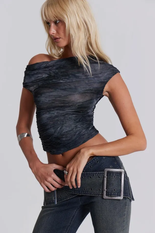 Women Off The Shoulder Ripped Top Jaded London Crop Tops