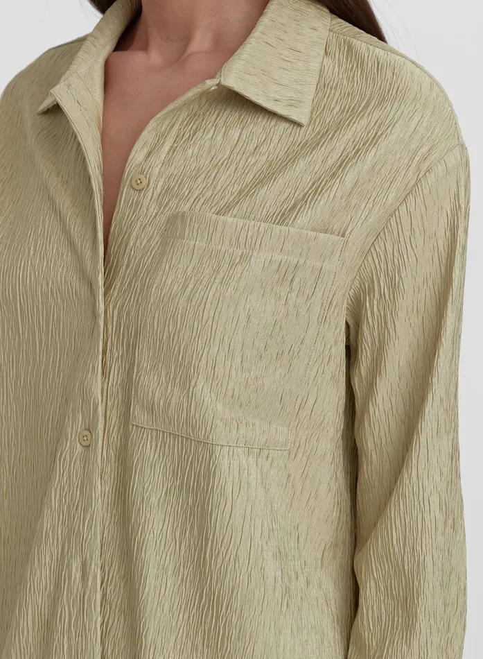 Women Olive Textured Shirt Charlo 4th and Reckless Tops