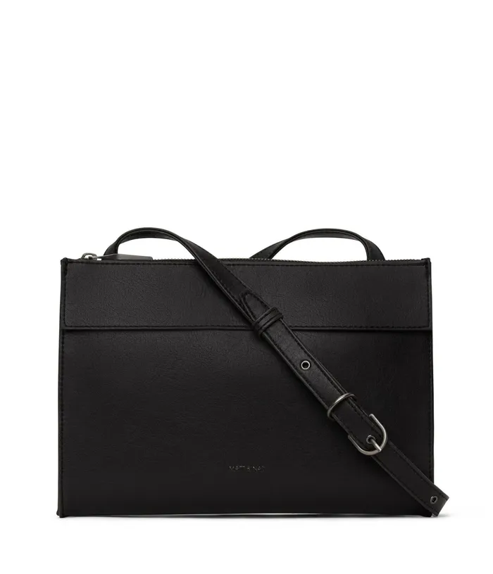 Women Onra Vegan Crossbody Bag 8211 Vintage Black Matt and Nat Shoulder Bags