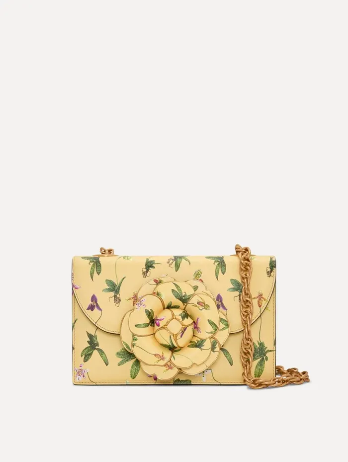 Women Orchid Printed TRO Bag Butter Oscar De La Renta Handbags