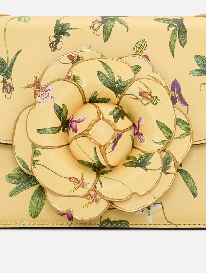 Women Orchid Printed TRO Bag Butter Oscar De La Renta Handbags Women Orchid Printed TRO Bag Butter Oscar De La Renta Handbags