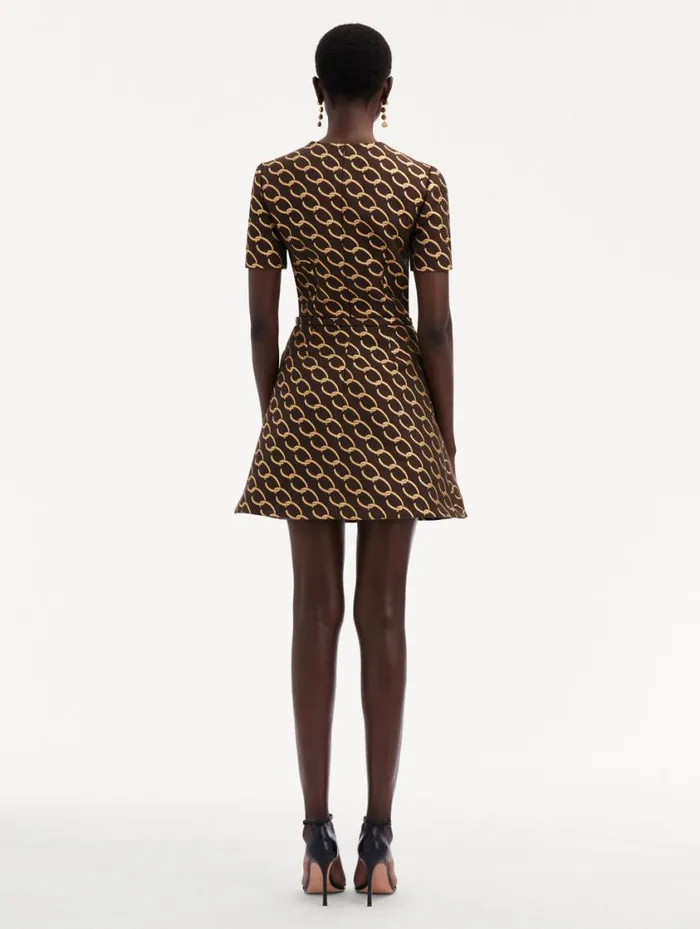 Women Oscar ChainLink Jacquard Dress Cafe Gold Oscar De La Renta Dresses Women Oscar ChainLink Jacquard Dress Cafe Gold Oscar De La Renta Dresses