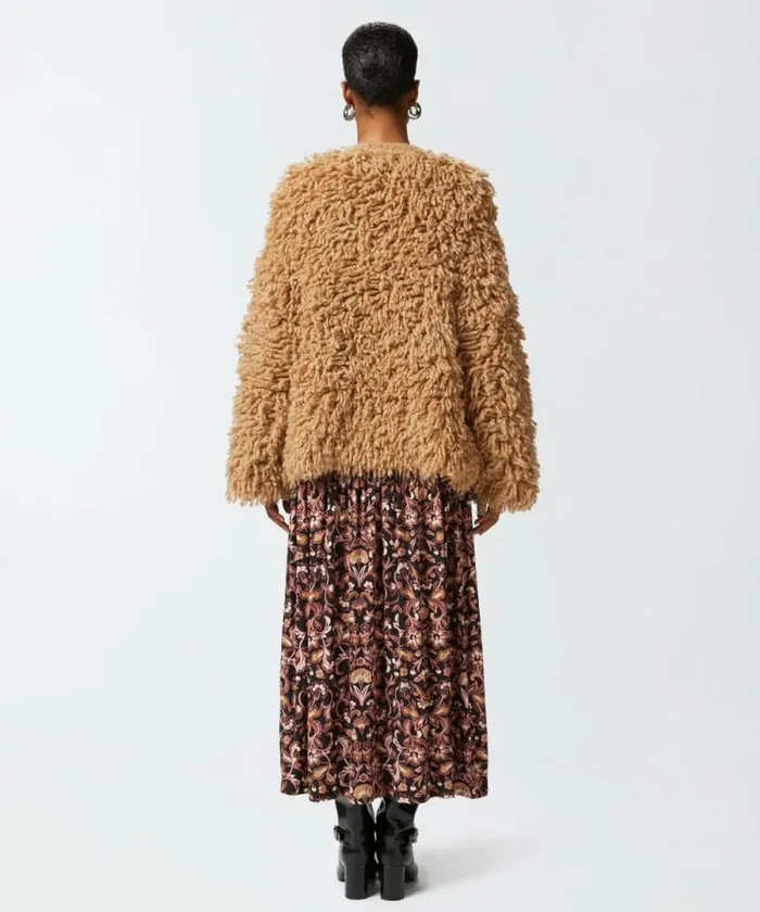 Women Outerwear Pinko Faux Fur Coat Brown 8211 Otter