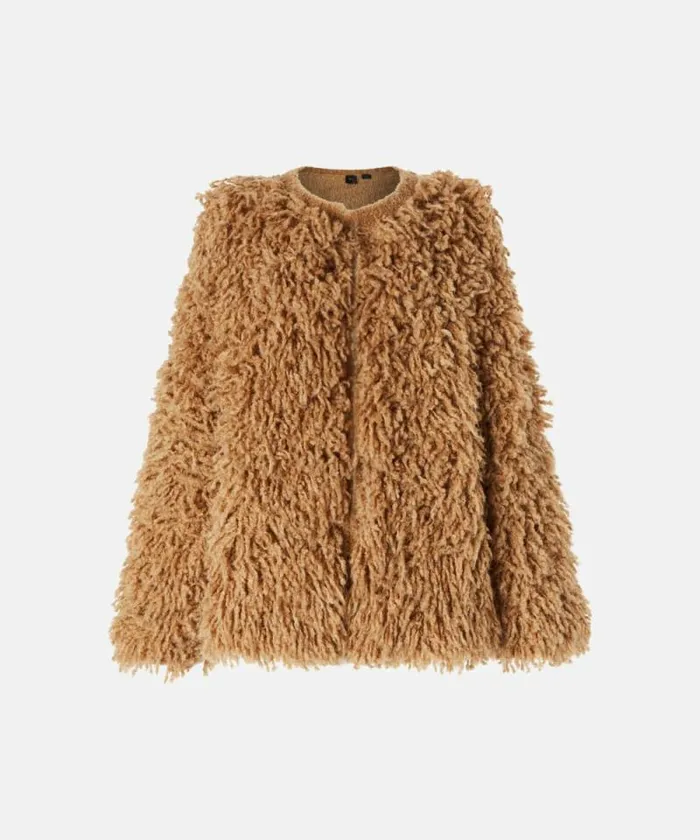 Women Outerwear Pinko Faux Fur Coat Brown 8211 Otter
