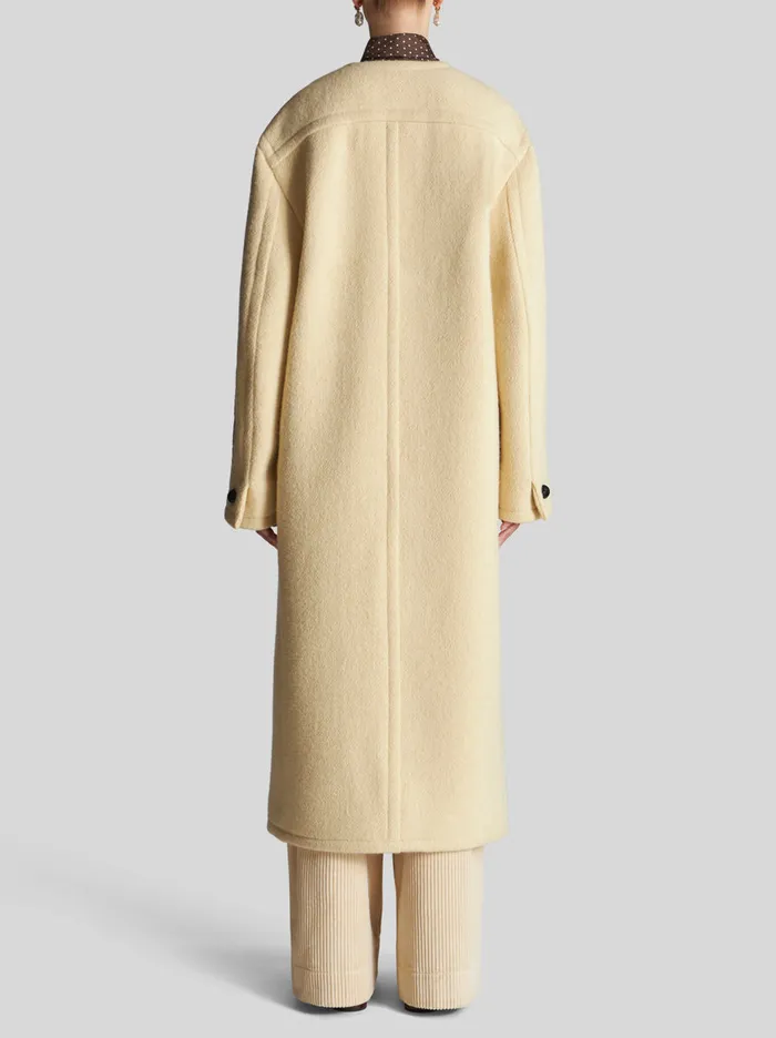 Women Oversize Long Coat With Embroidery Etro Coats And Outerwear