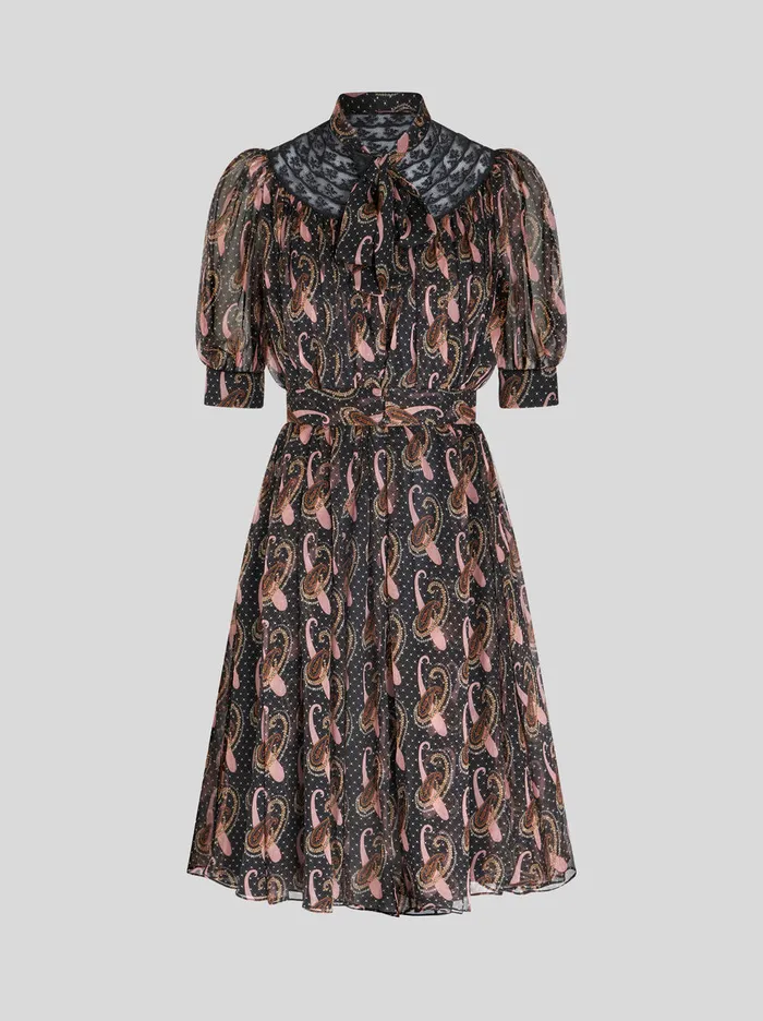 Women Paisley Crepon Mini Dress Etro Dresses